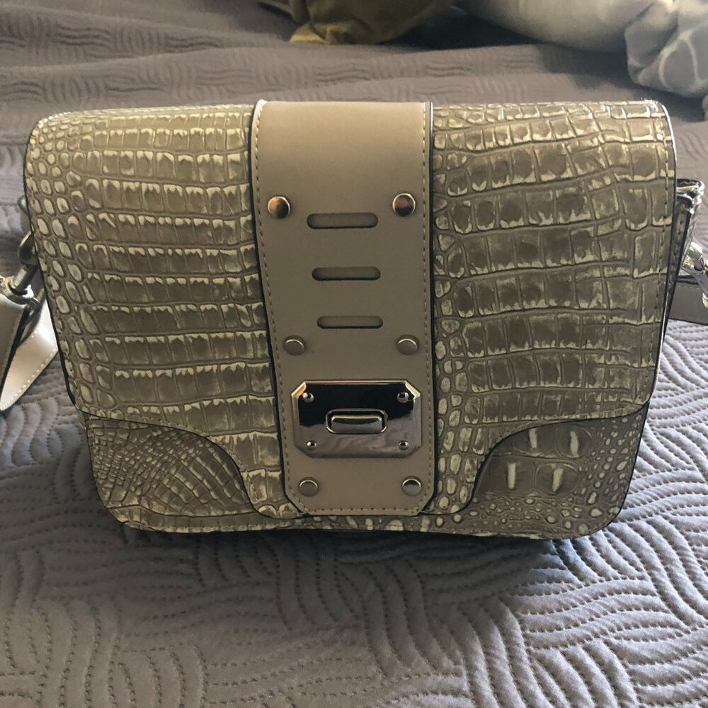 MC Croc  Embossed Shoulder Bag